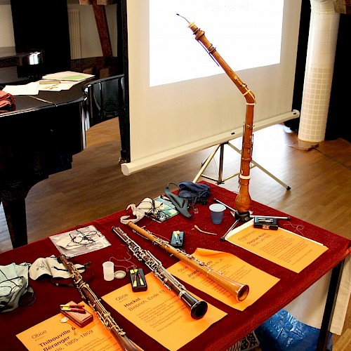Restaurierte Holzblasinstrumente der Sammlung Burri, 2016.